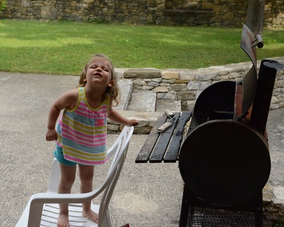 Greta helping with the grill1